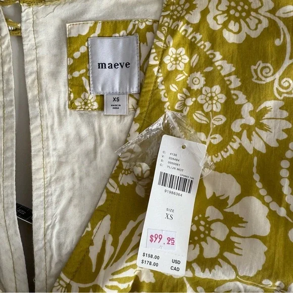 Maeve Anthropologie Floral Long sleeve ruffle dress XS NWT - Picture 10 of 11